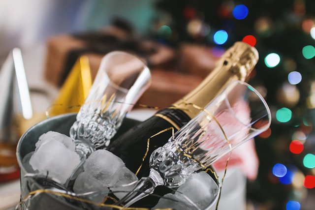 Bouteille-de-champagne , ambiance festive